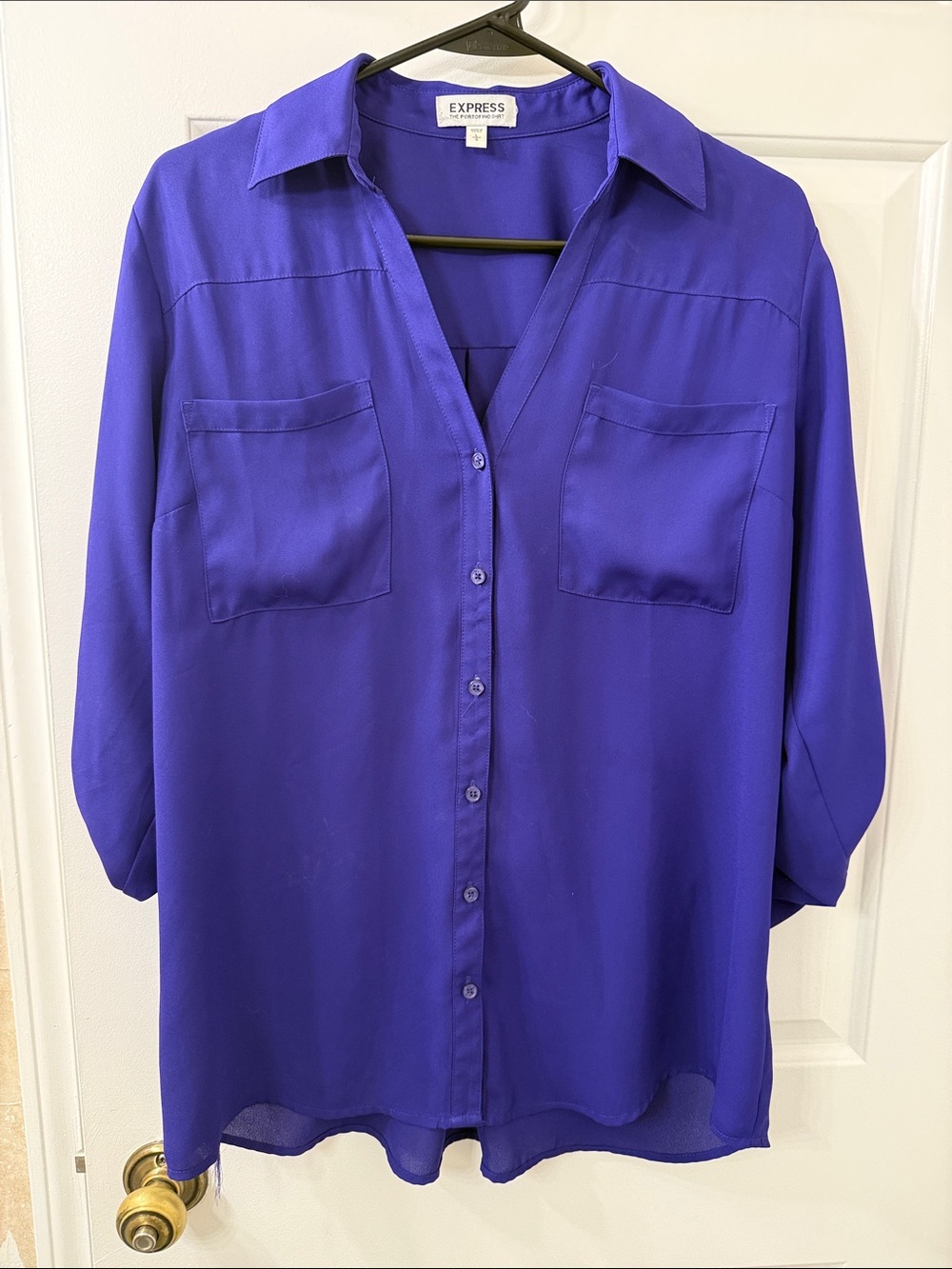 Express Royal Purple Button-Down Shirt